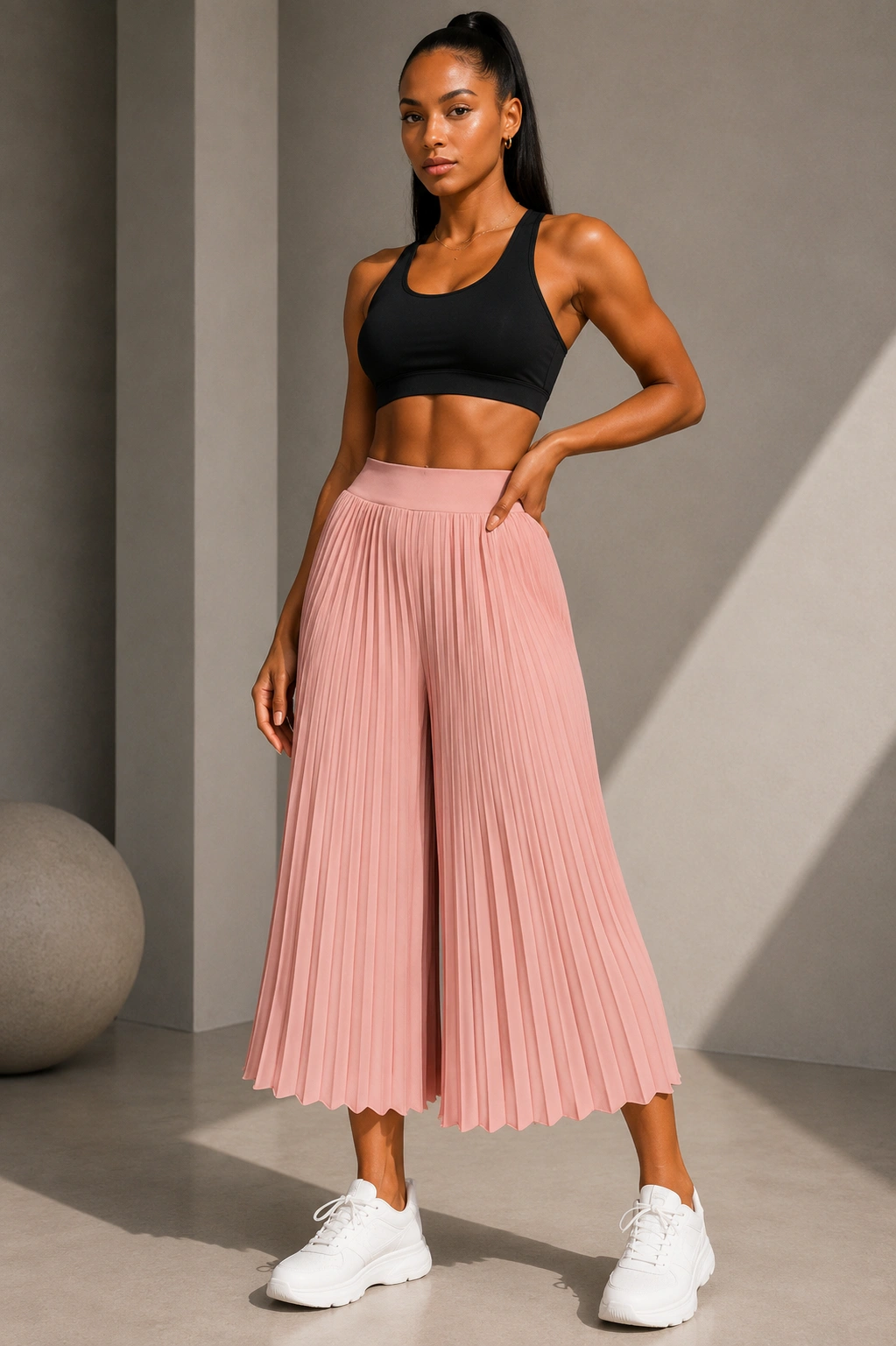Confident elegance in athleisure style Pinky trouser - Image 1