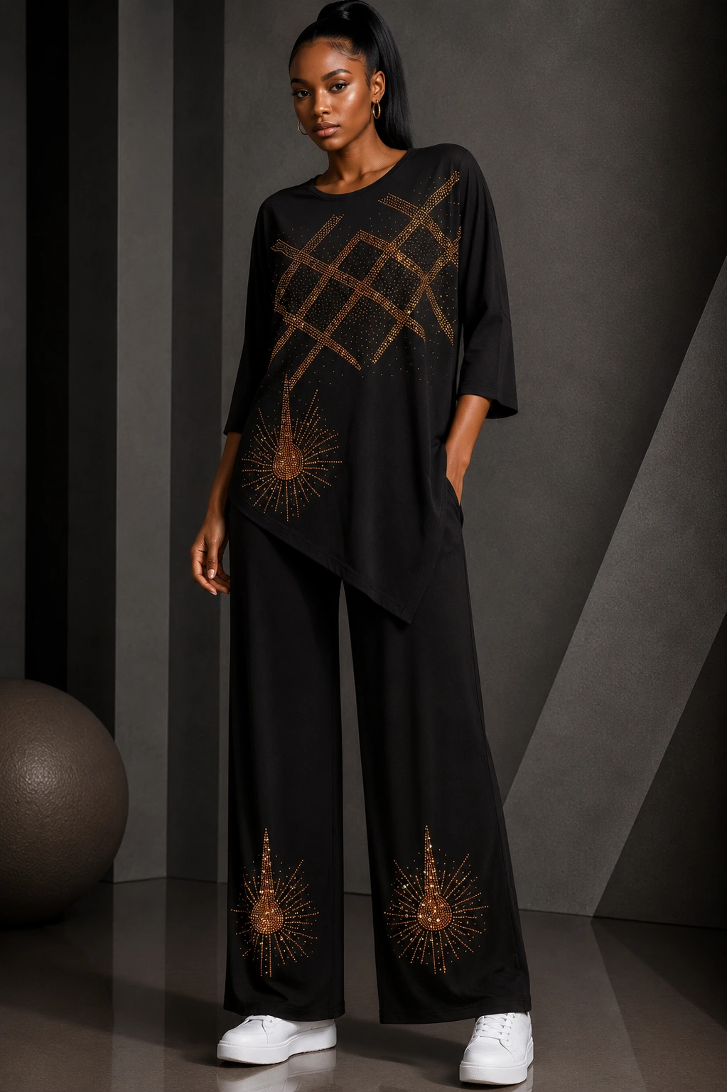 Confident elegance in minimalist fashion t Luxury two piece - Image 1