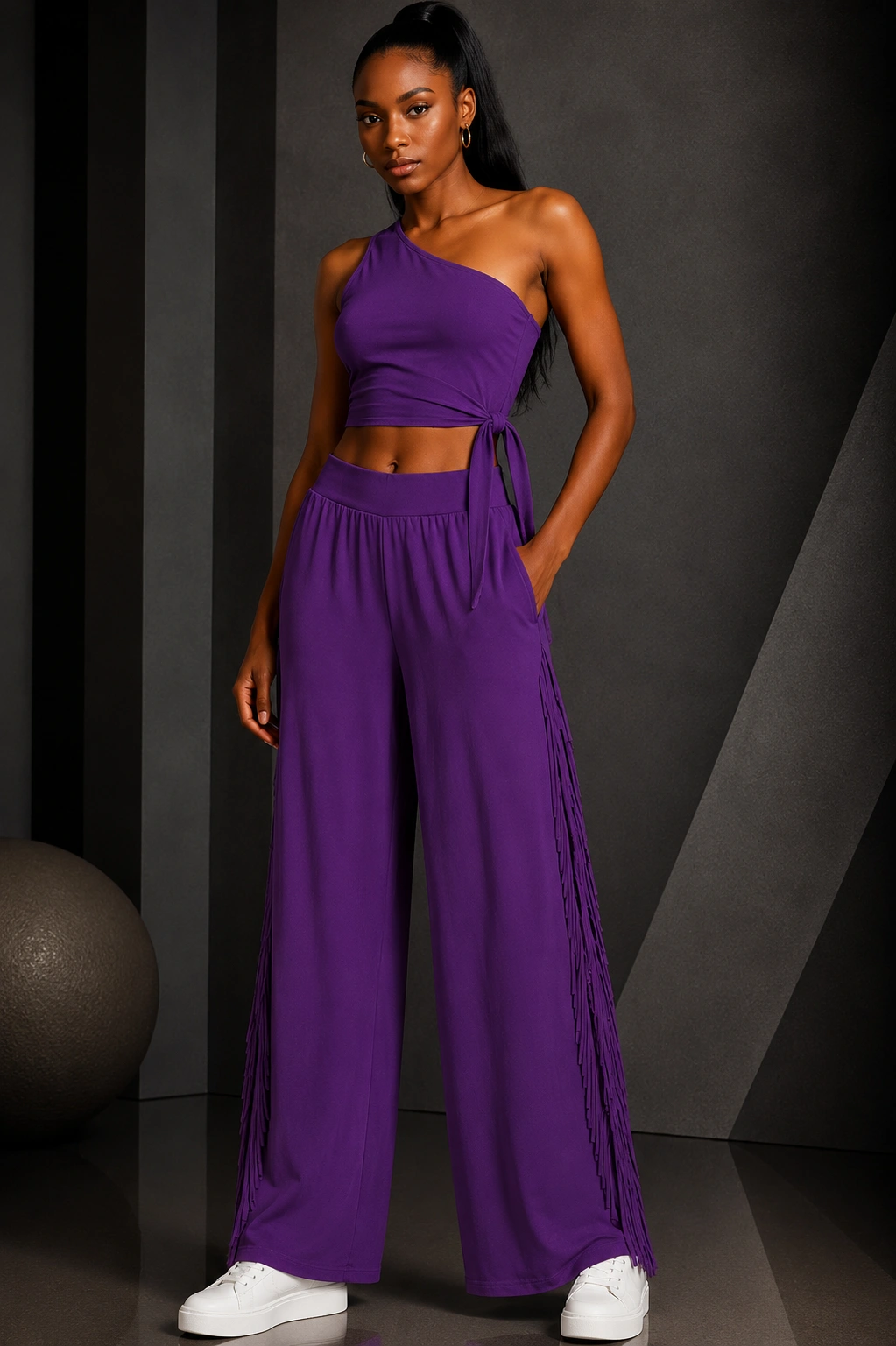 Confident in purple and fringe Trouser Luxury purple - Image 1
