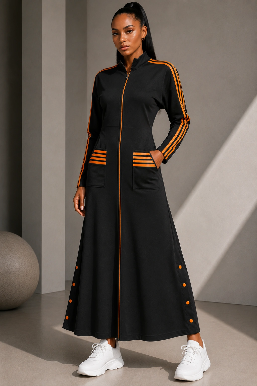 Confident portrait in modern studio Luxury gown - Image 1