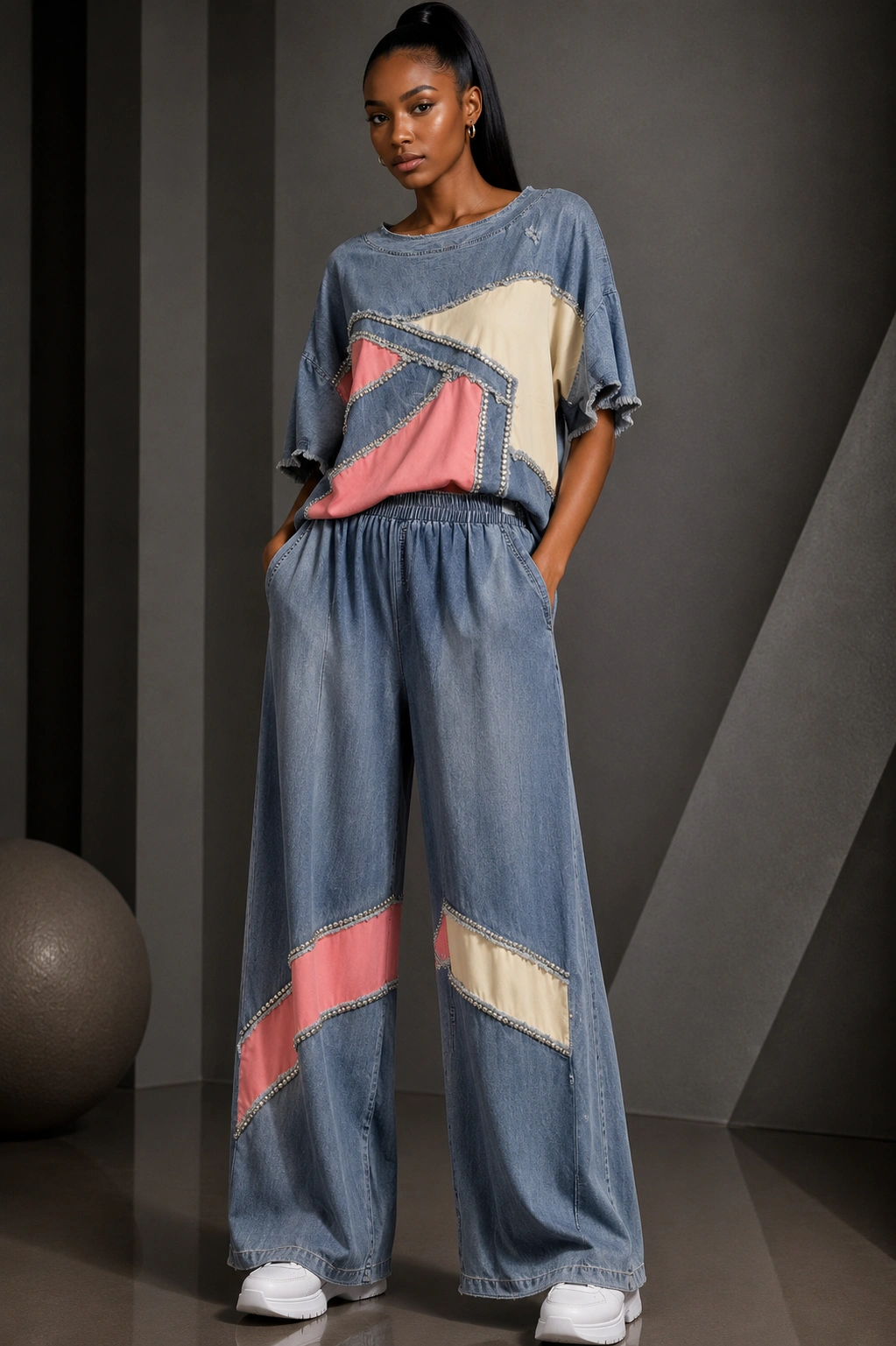 Confident style in a minimalist studio Luxury and classy two piece - Image 1