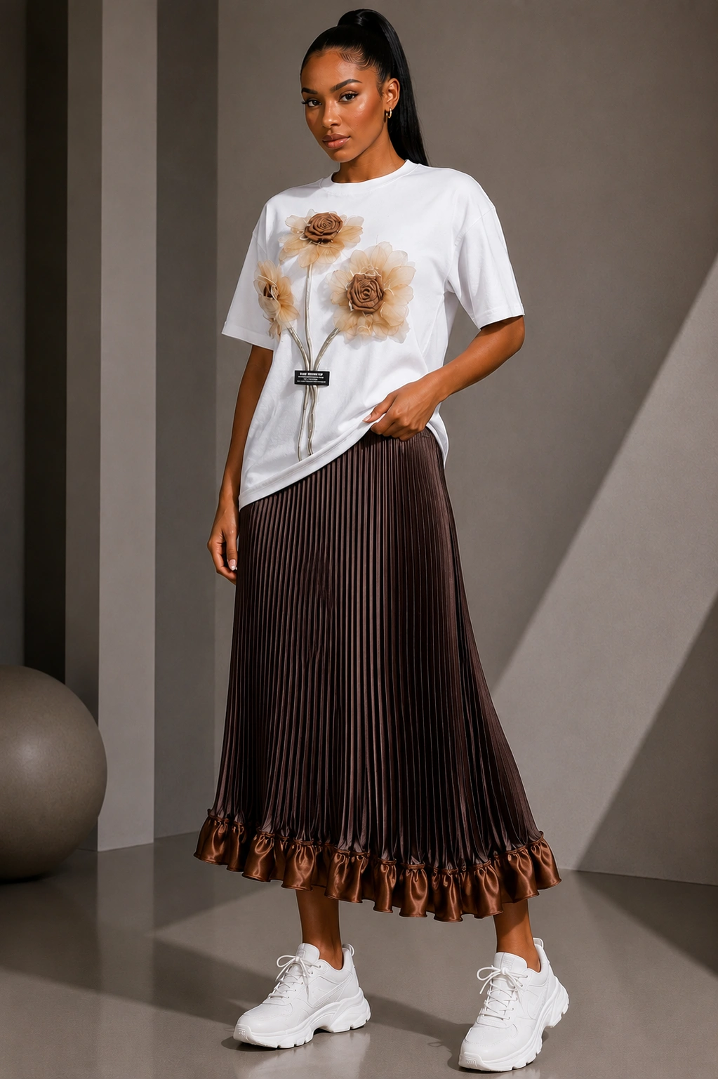Contemporary fashion in minimalist studio Contemporary luxury two piece - Image 1