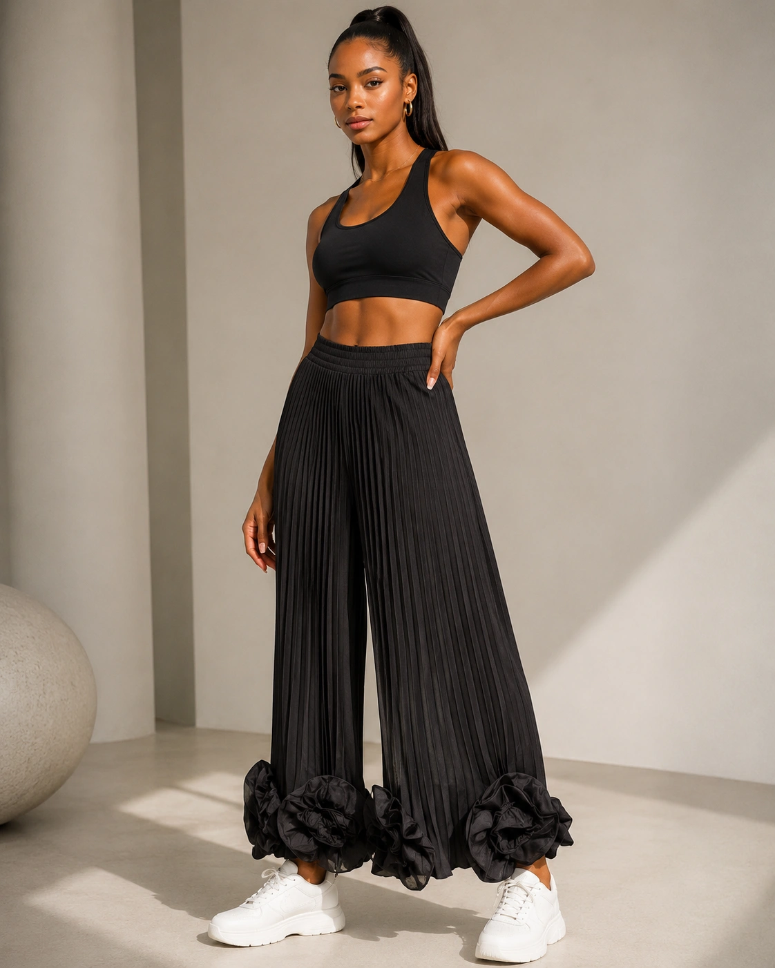 Minimalist fashion with sculptural elegance Luxury trouser with sculptural elegance - Image 1