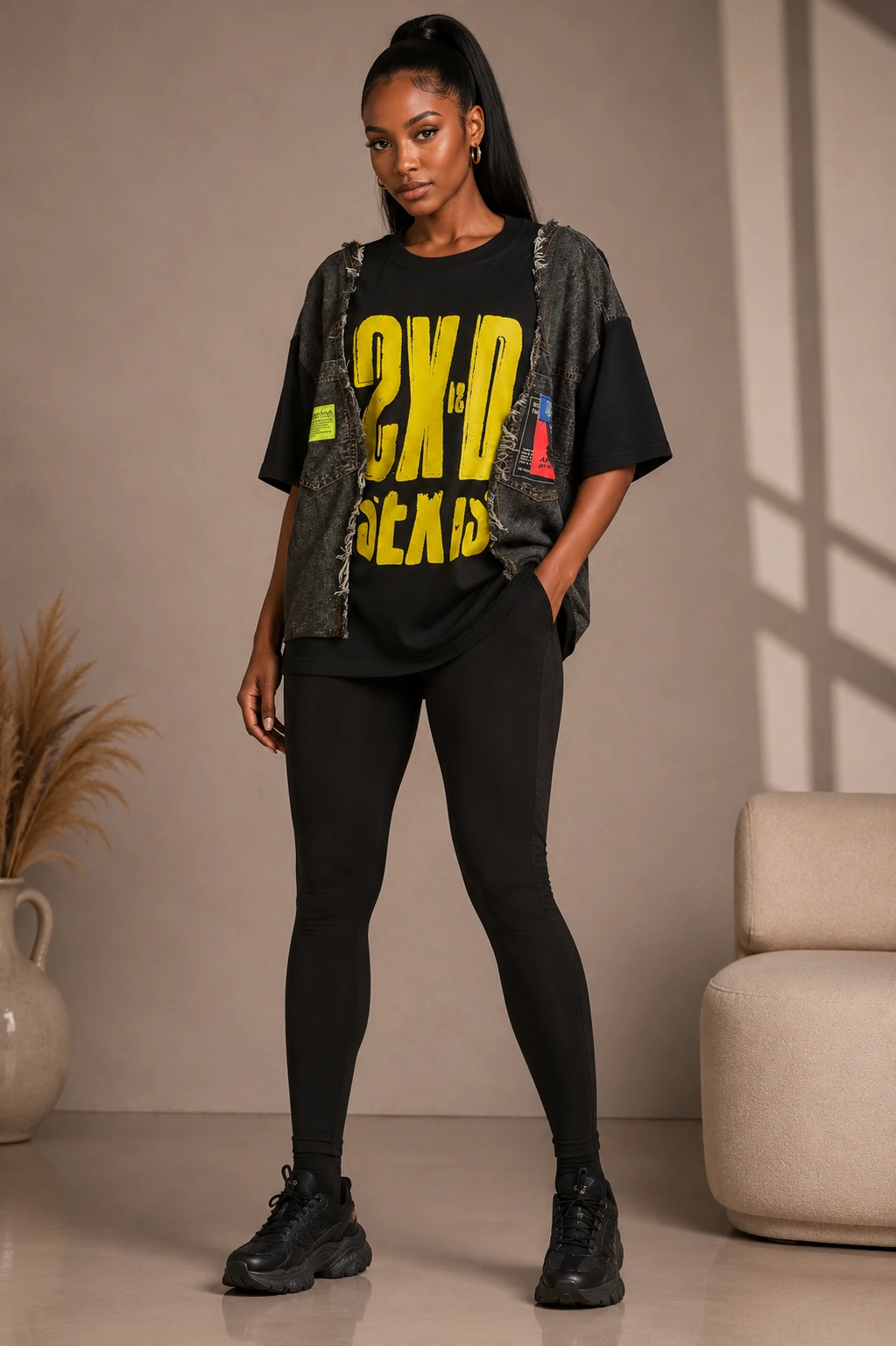 Streetwear fashion in studio lighting Streetwear fashion Top - Image 1